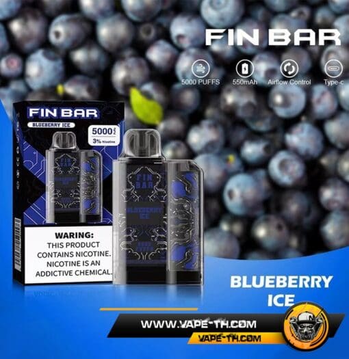 ใช้แล้วทิ้งFin Bar 5000Puffs Blueberry Ice