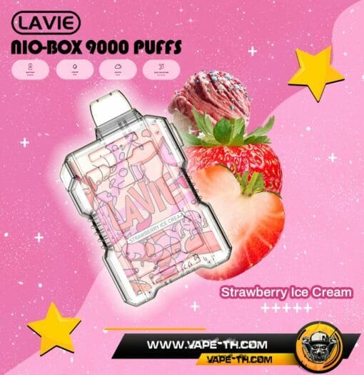 LAVIE NIO BOX 9000 PUFFS Strawberry Ice Cream